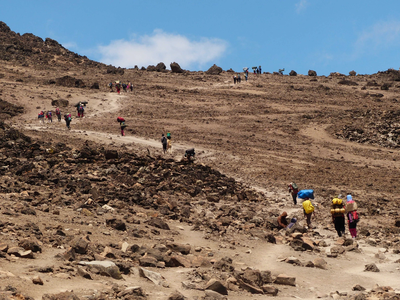 L'approche du campement de Barafu à plus de 4600 mètres