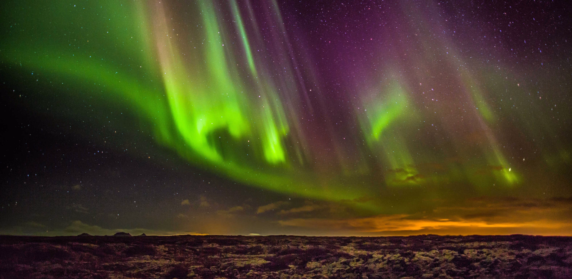 Aurores boréales en Islande