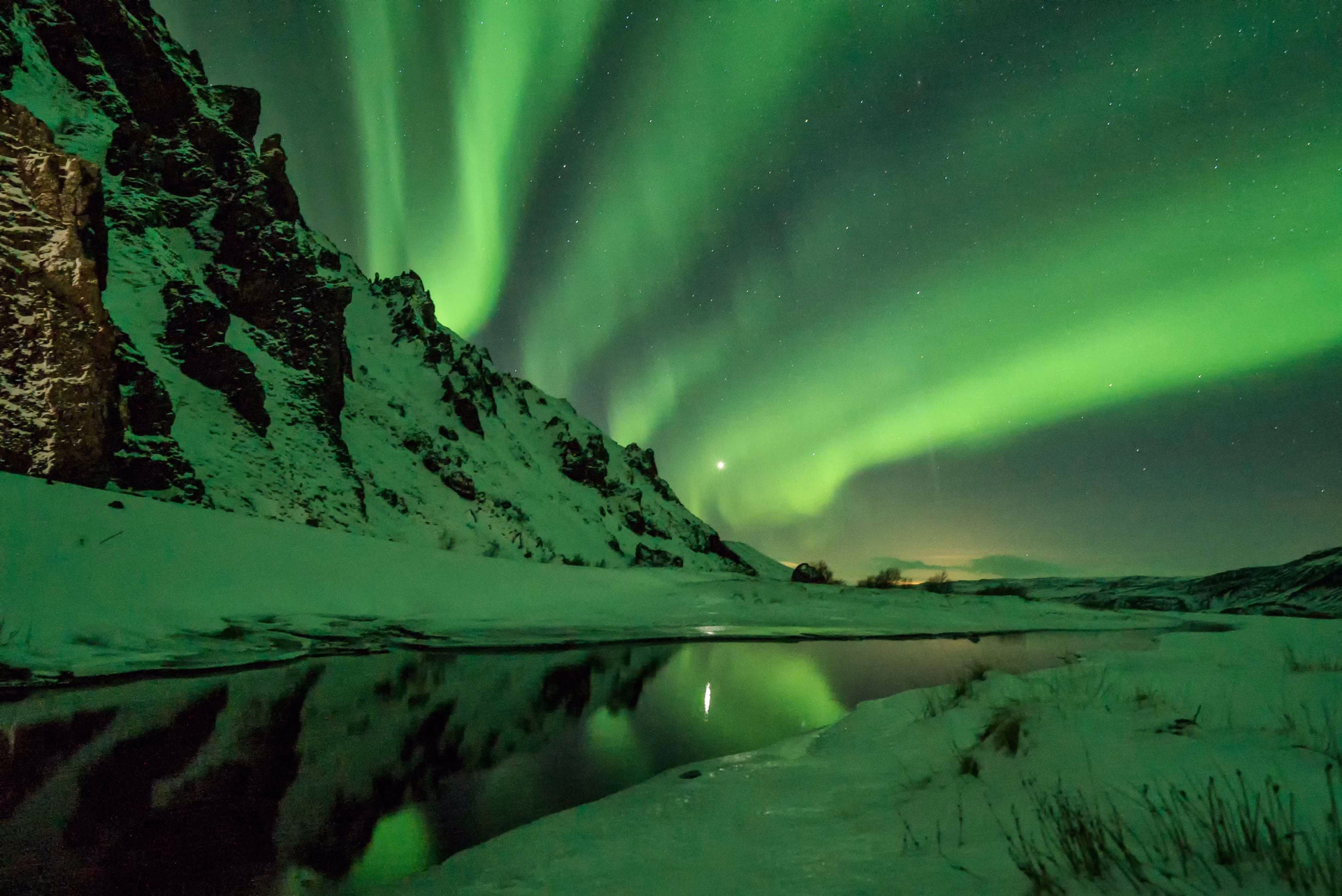 Aurores boréales en Islande