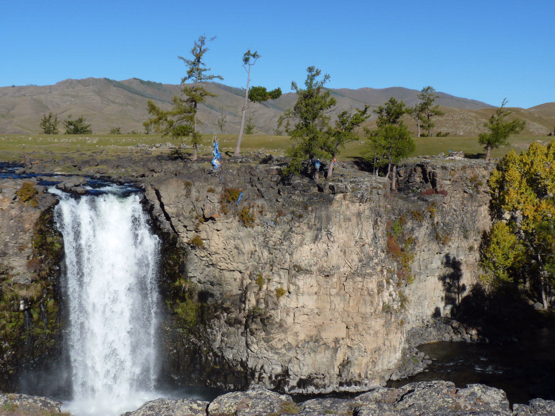 Cascade de la vallée de l'Orkhon en Mongolie