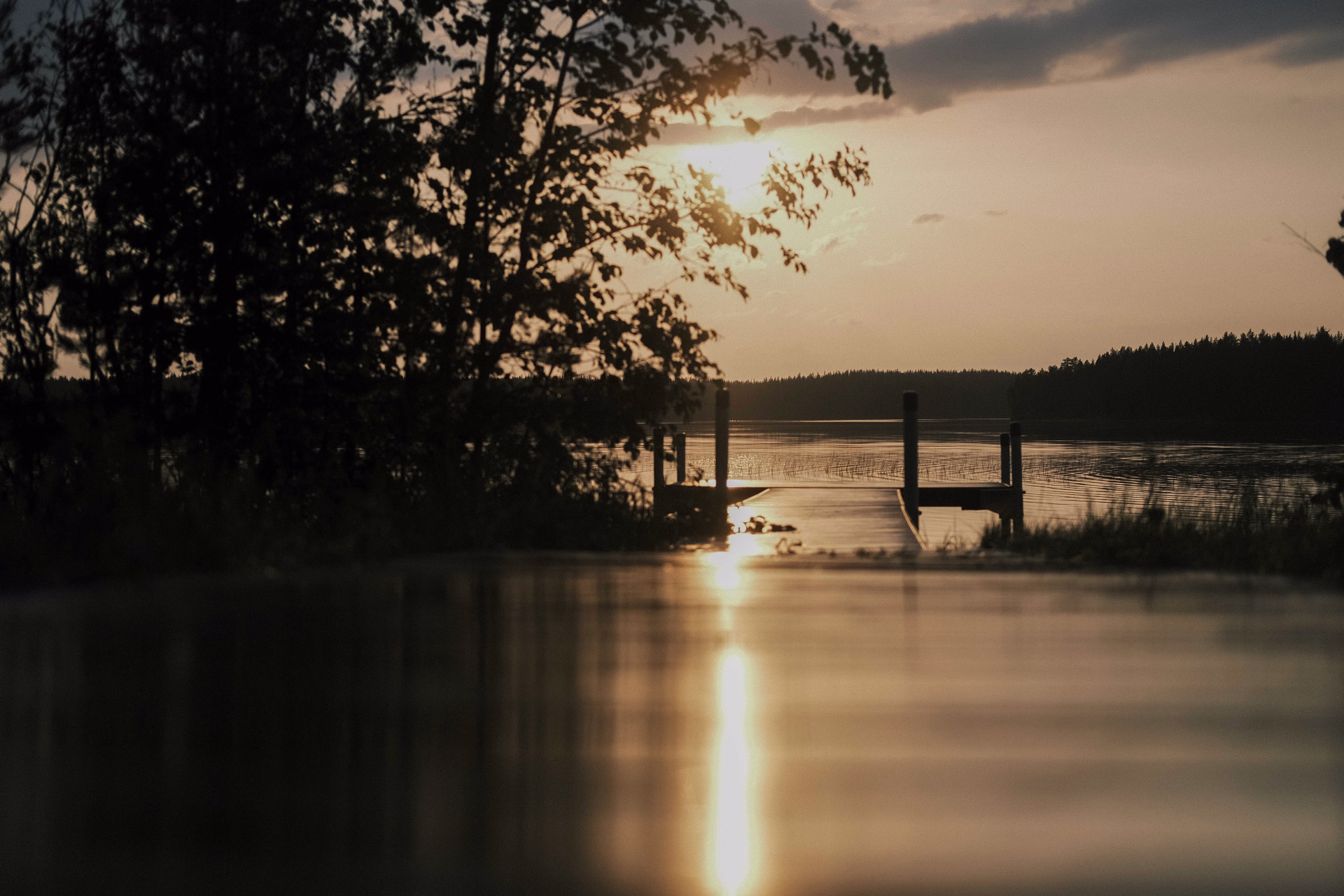 Coucher de soleil en Finlande l'été