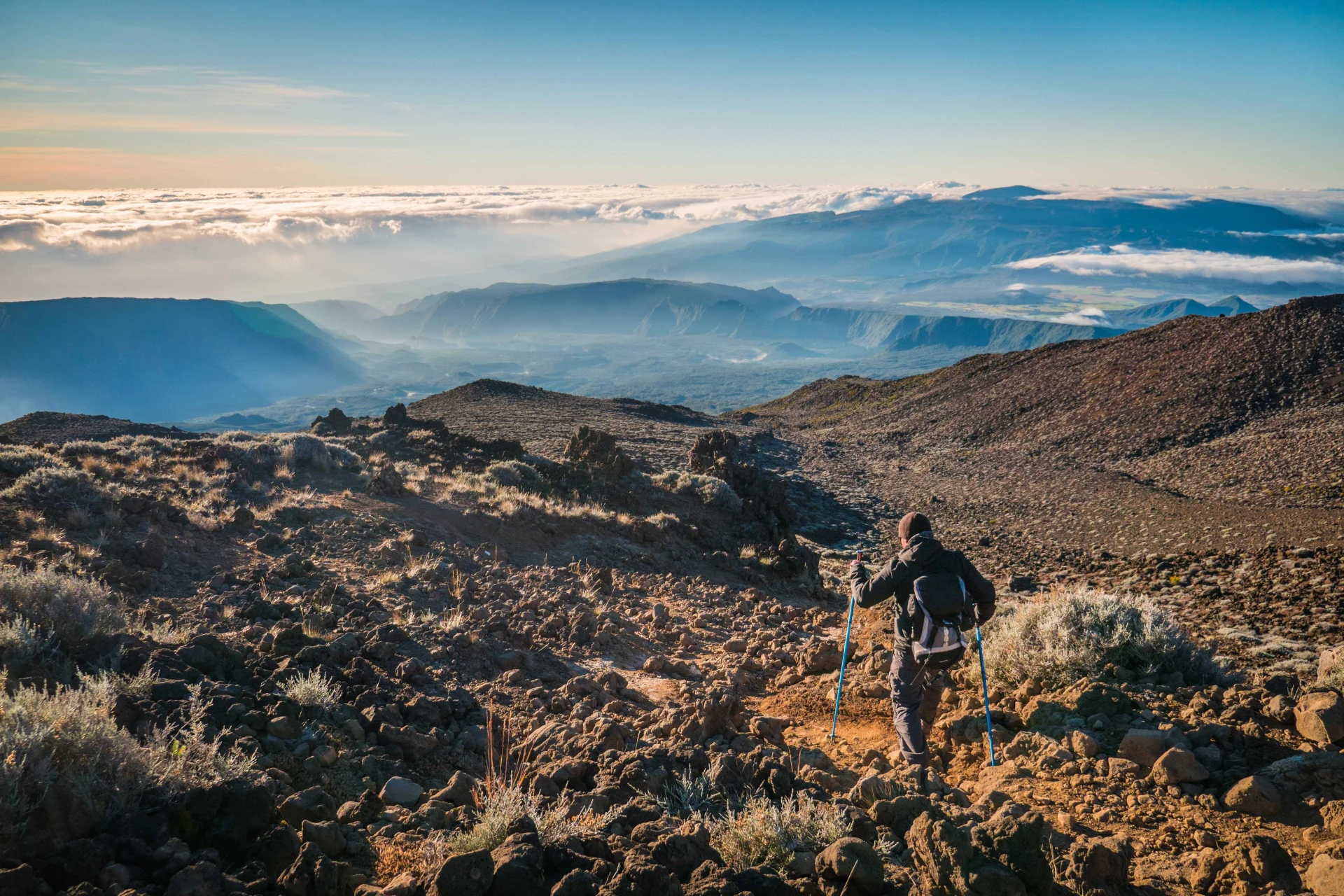 Descente du Piton de Neiges, île de la Réunion