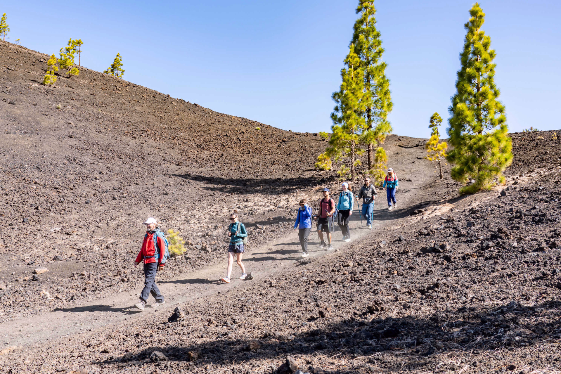 groupe de randonneurs à Samaraà Ténérife aux îles Canaries