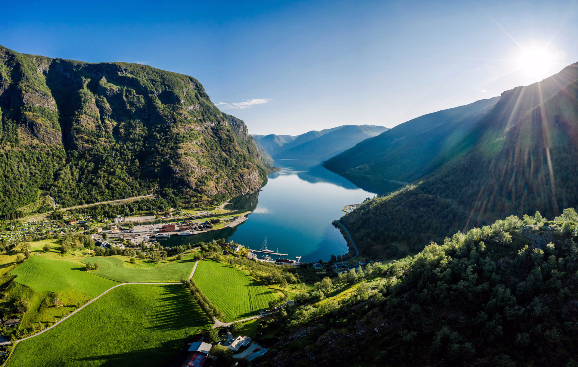 La ville de Flam d'Aurlandsfjord en Norvège