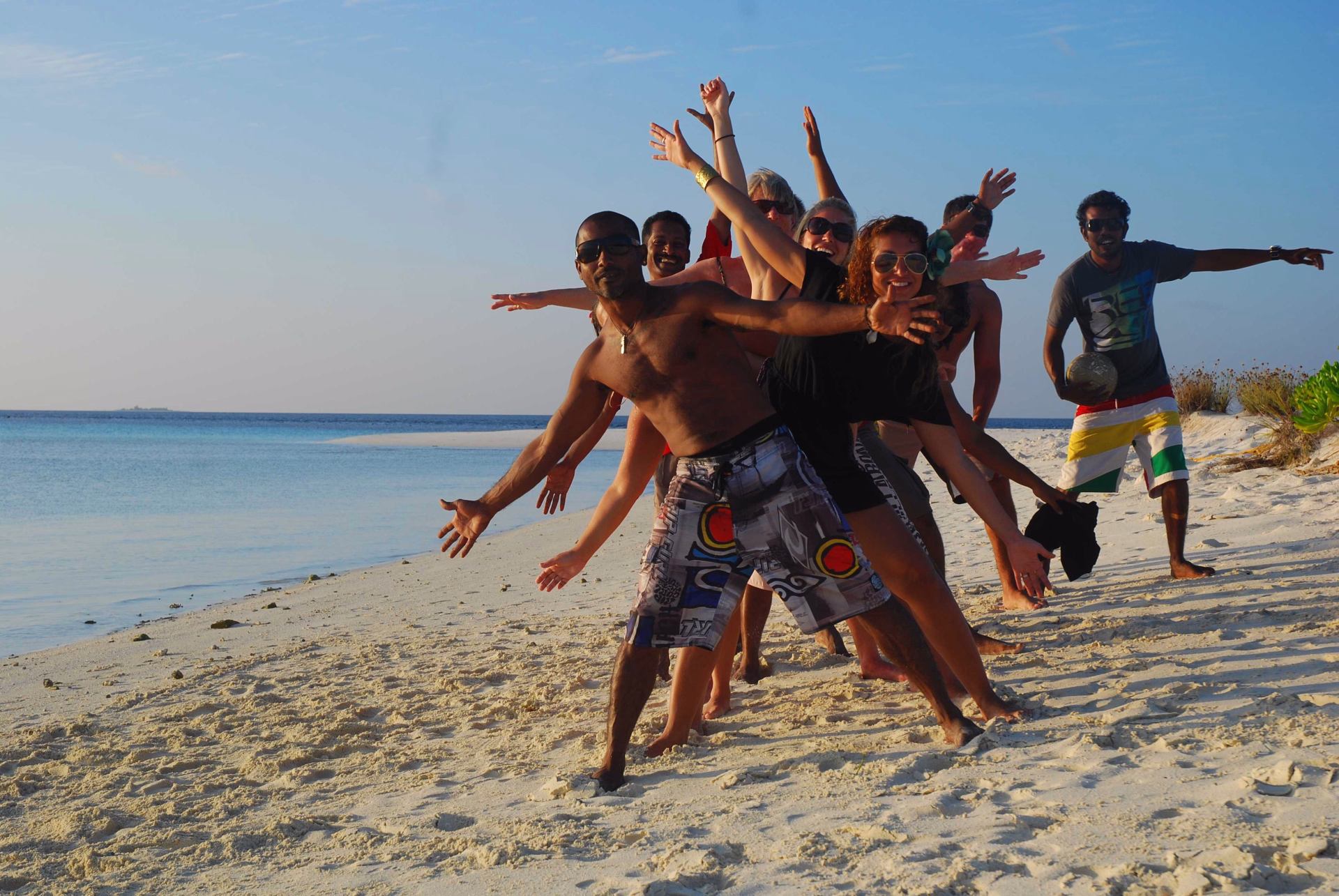 Pause sur la plage, l'occasion de s'amuser avec l'équipage !
