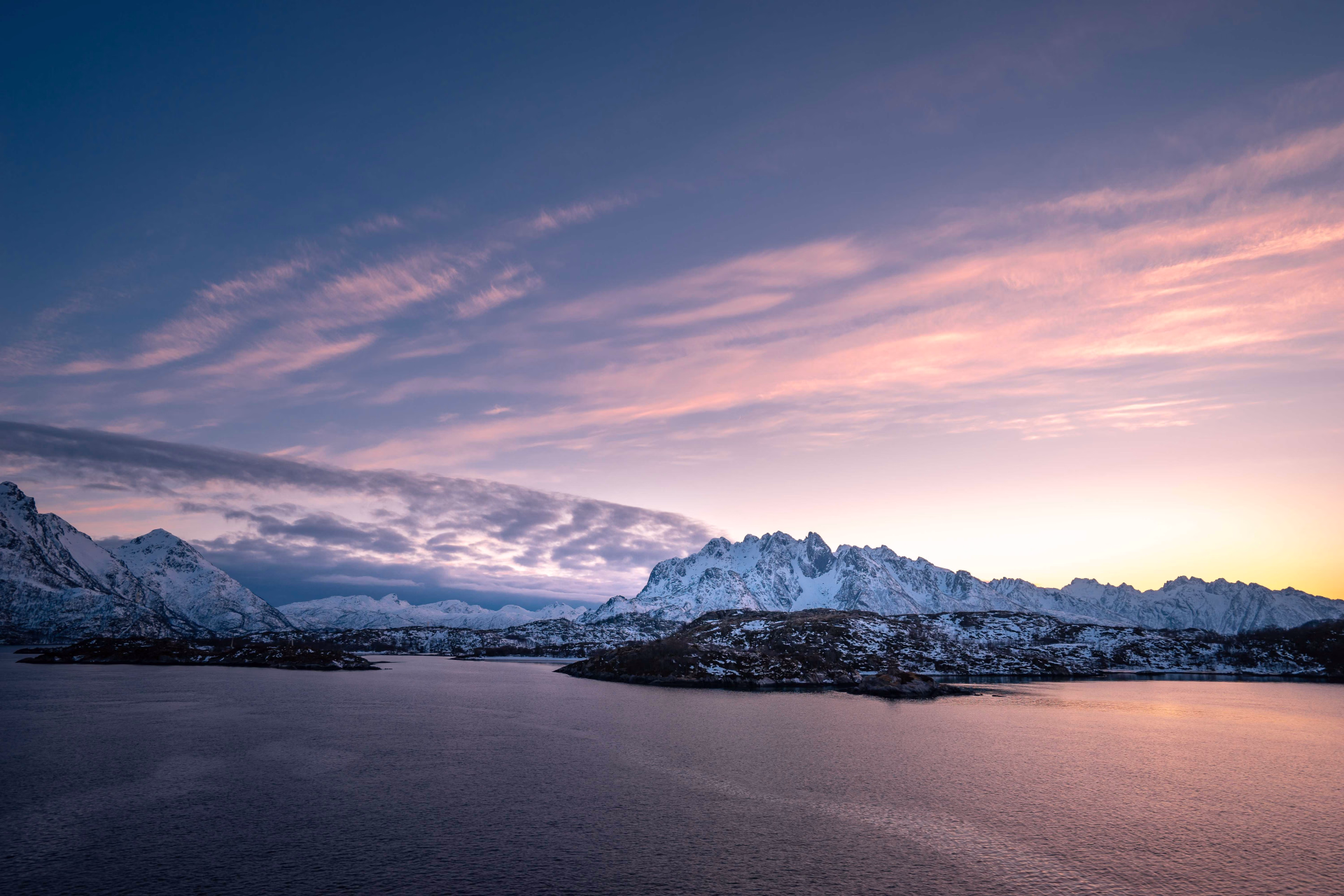 Paysage de Norvège l'hiver