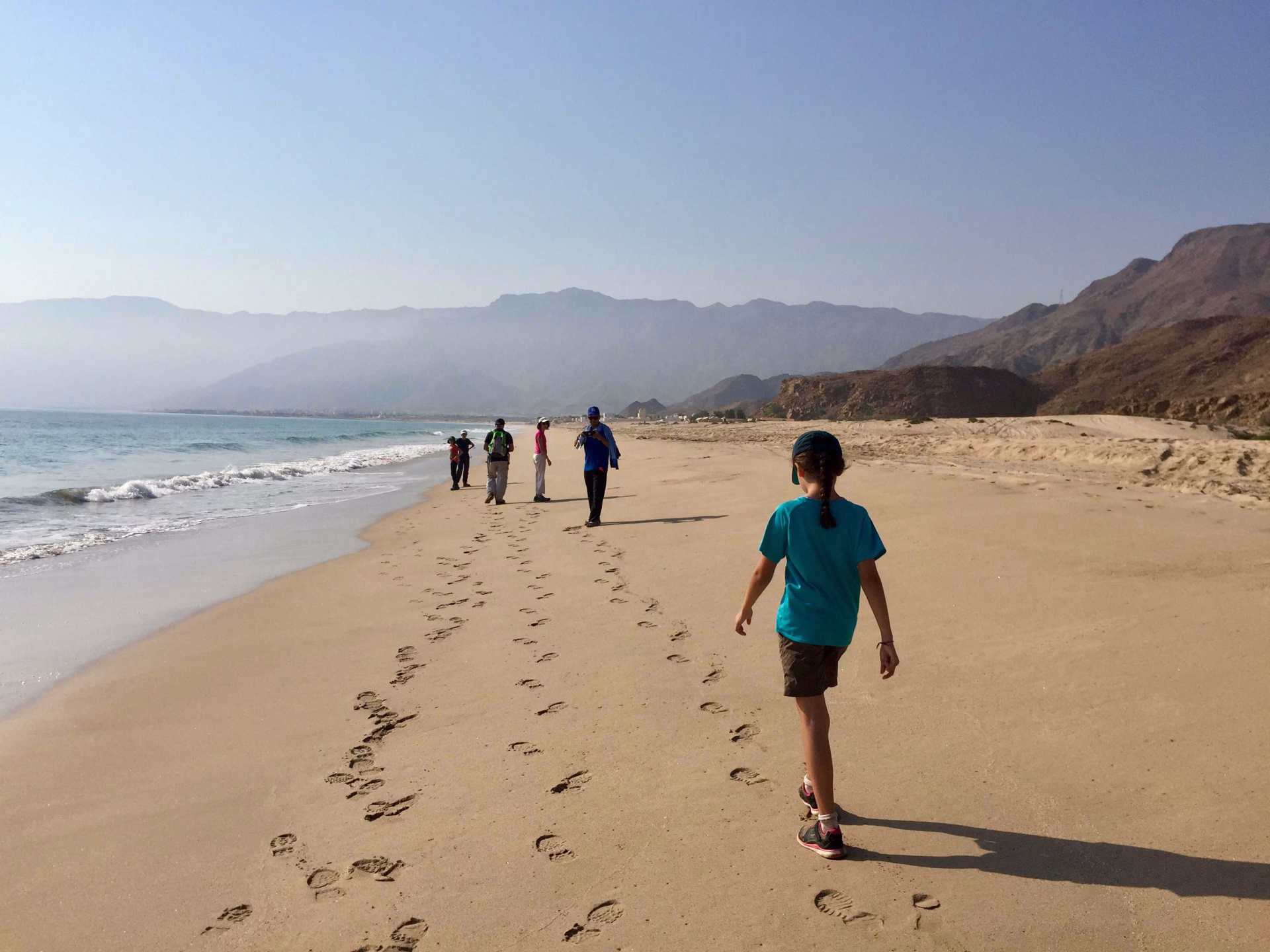 Rando sur la plage à Oman