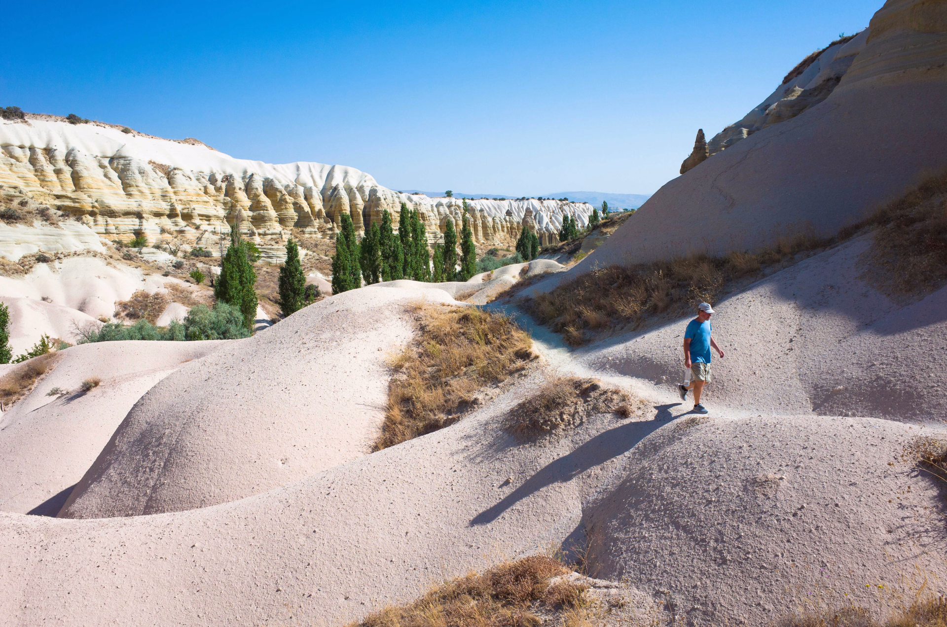 Randonnée dans la vallée Blanche, Parc National de Göreme, Cappadoce, Turquie