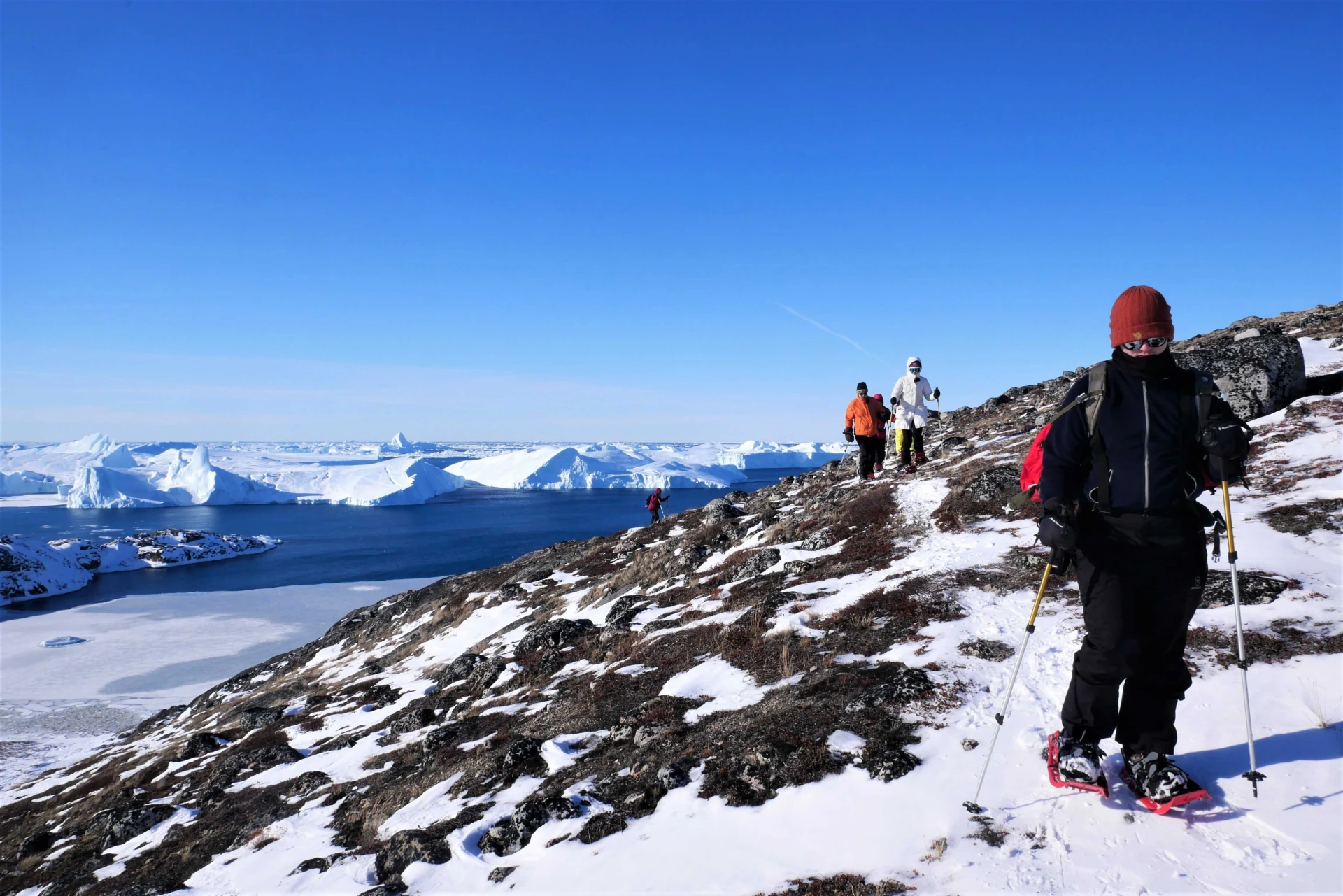 Randonnée raquettes au-dessus de l'icefjord