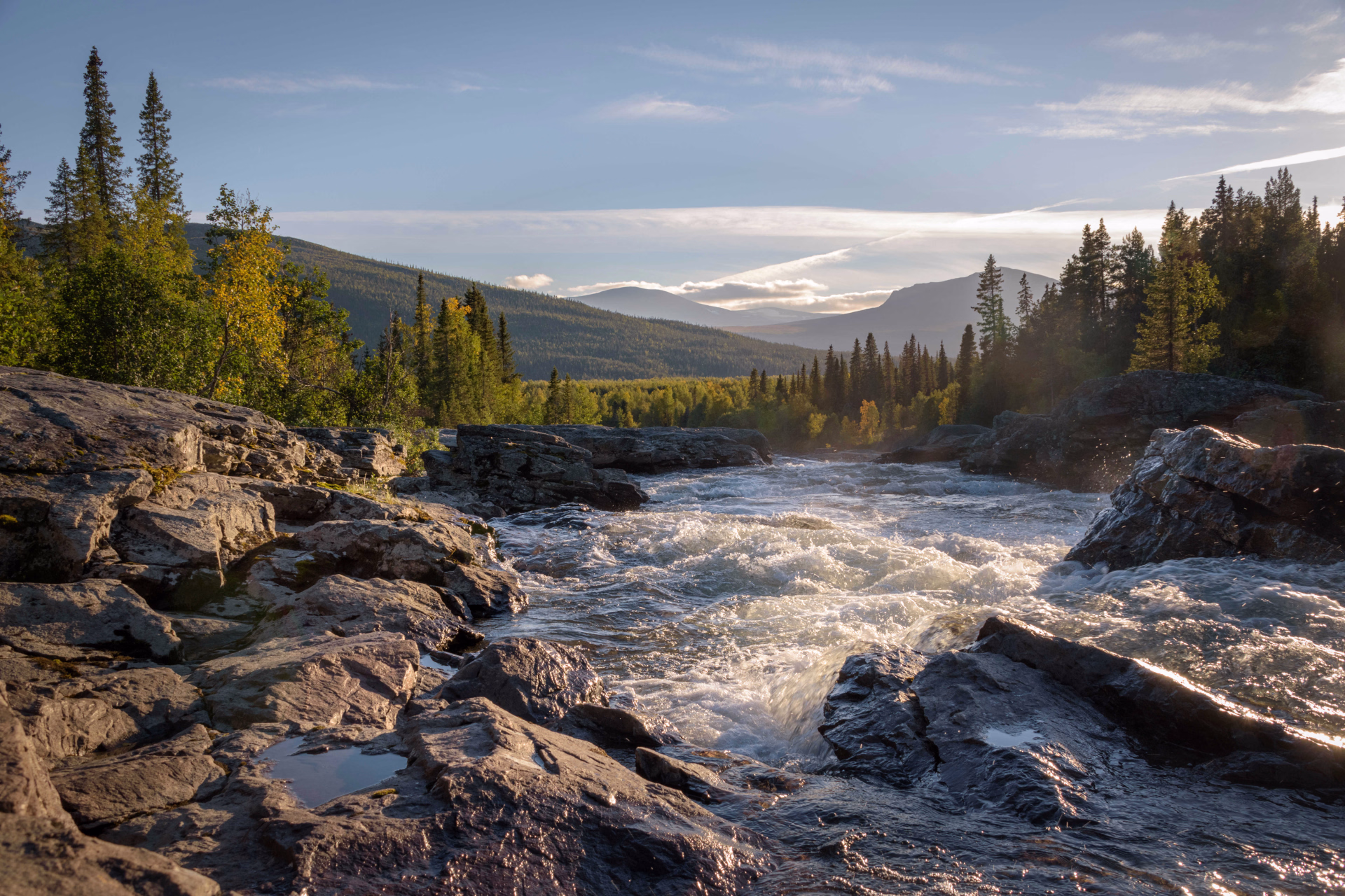 Rivière sur le trek de la Kungsleden