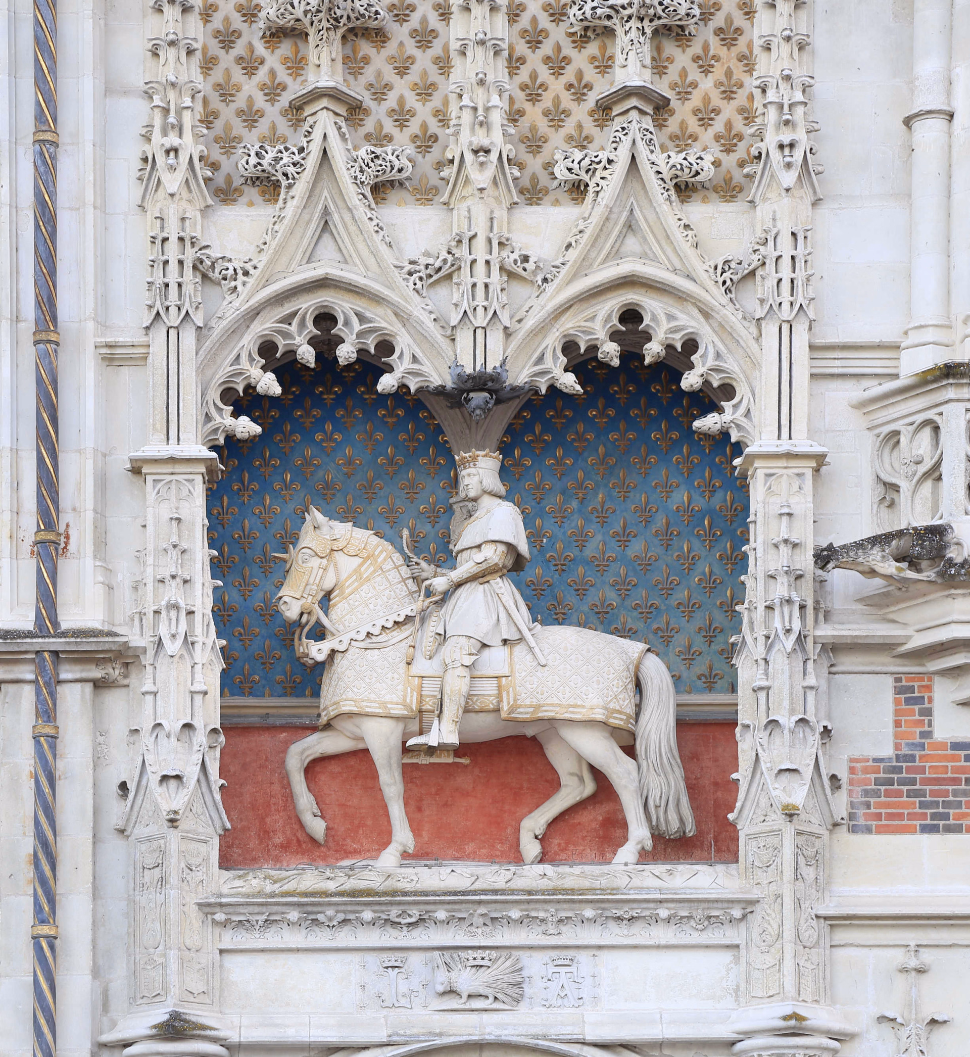 Sculpture de François Ier à cheval, château de Blois, Val de Loire