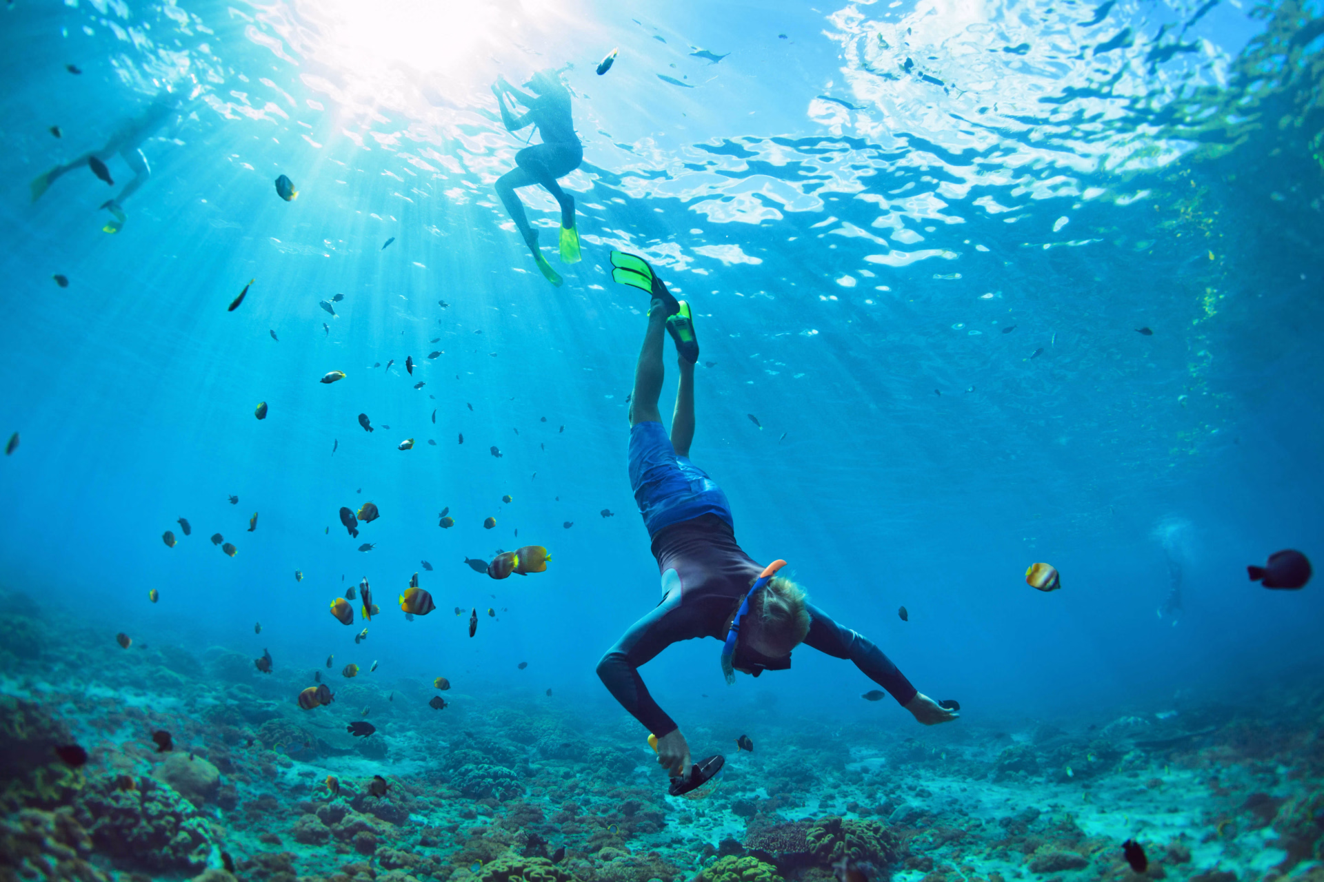 Snorkelling dans les fonds marins de Bali en Famille