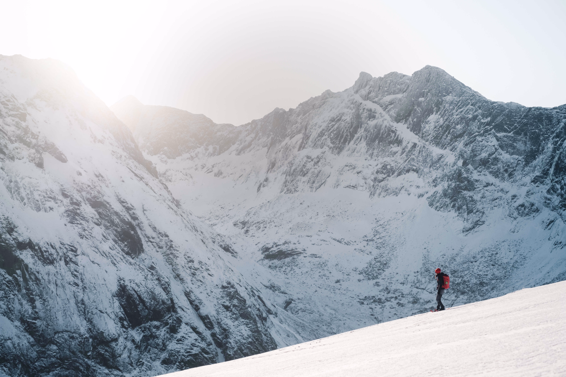 Sur le Mont Ryten dans les îles Lofoten l'hiver
