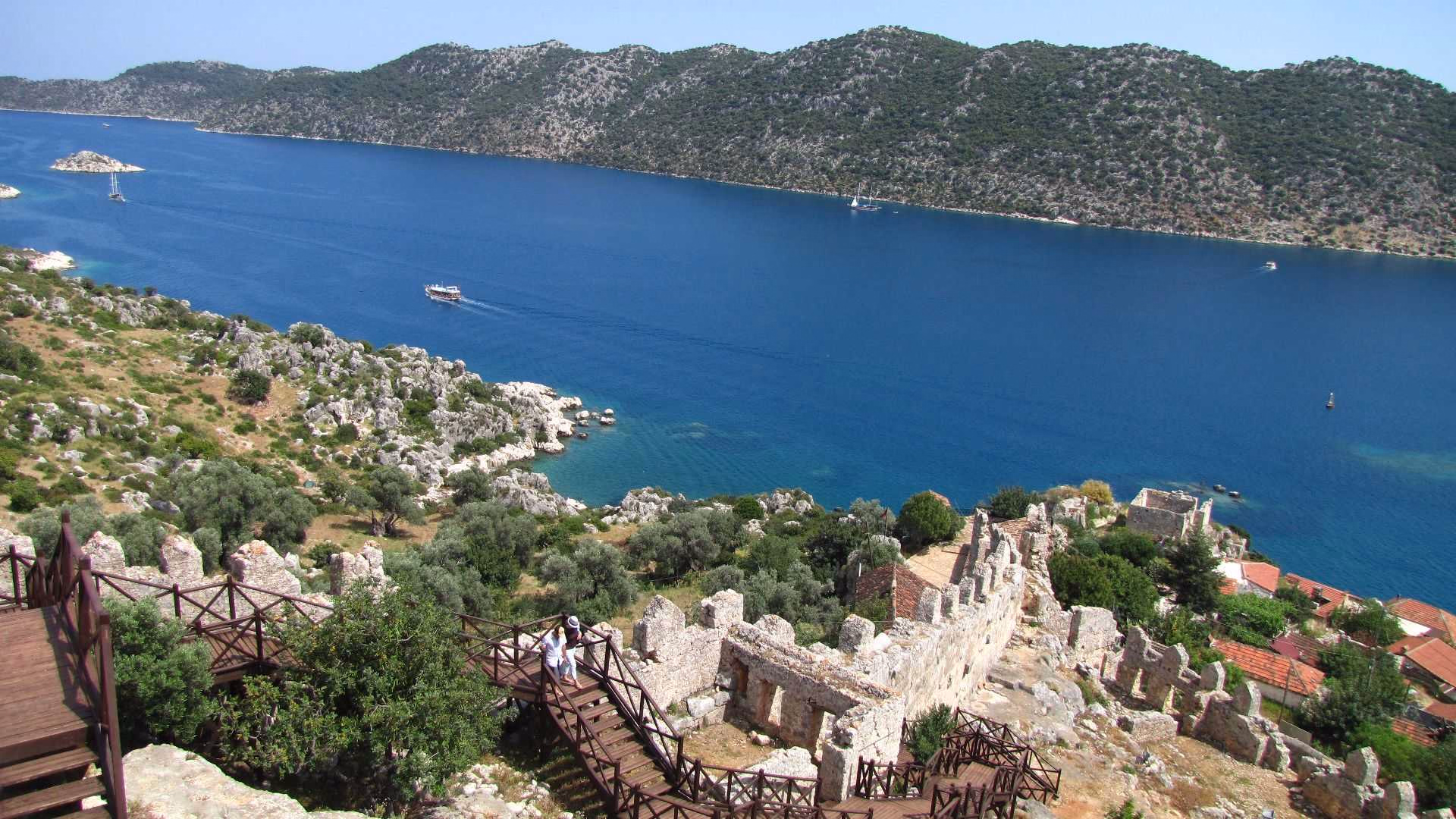 Vue sur la baie de Kekova en Turquie