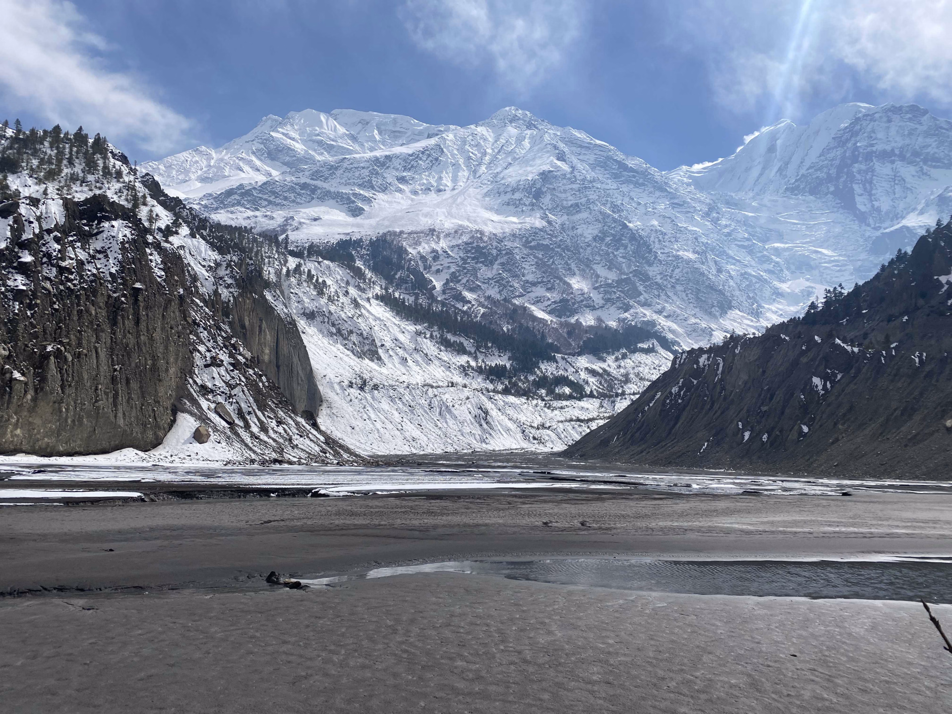 Vue sur le lac Gangapurna à Manang