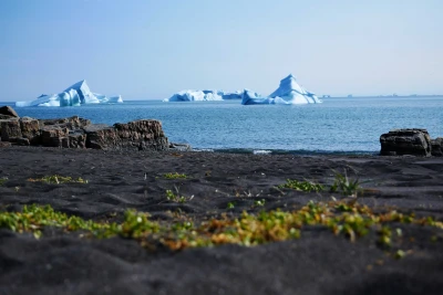 Icebergs depuis la côte Ouest du Groenland