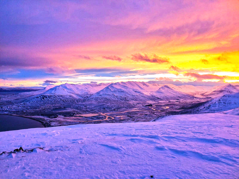 Paysage de l'Islande du Nord en Hiver