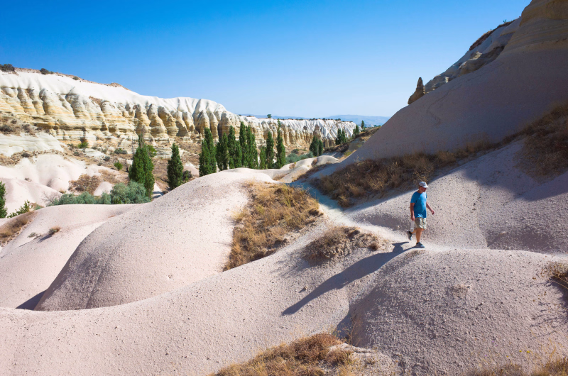 Randonnée dans la vallée Blanche, Parc National de Göreme, Cappadoce, Turquie