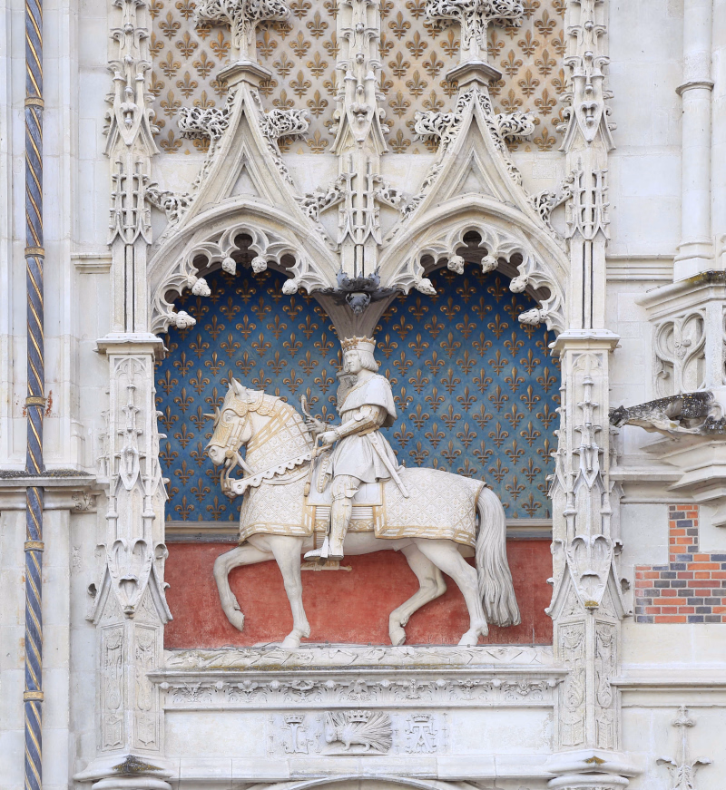 Sculpture de François Ier à cheval, château de Blois, Val de Loire