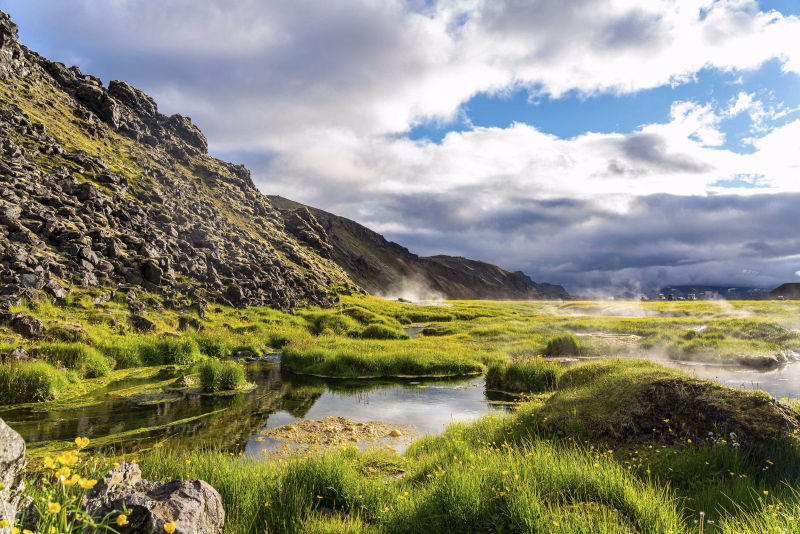 Sources chaudes de Landmannalaugar en Islande