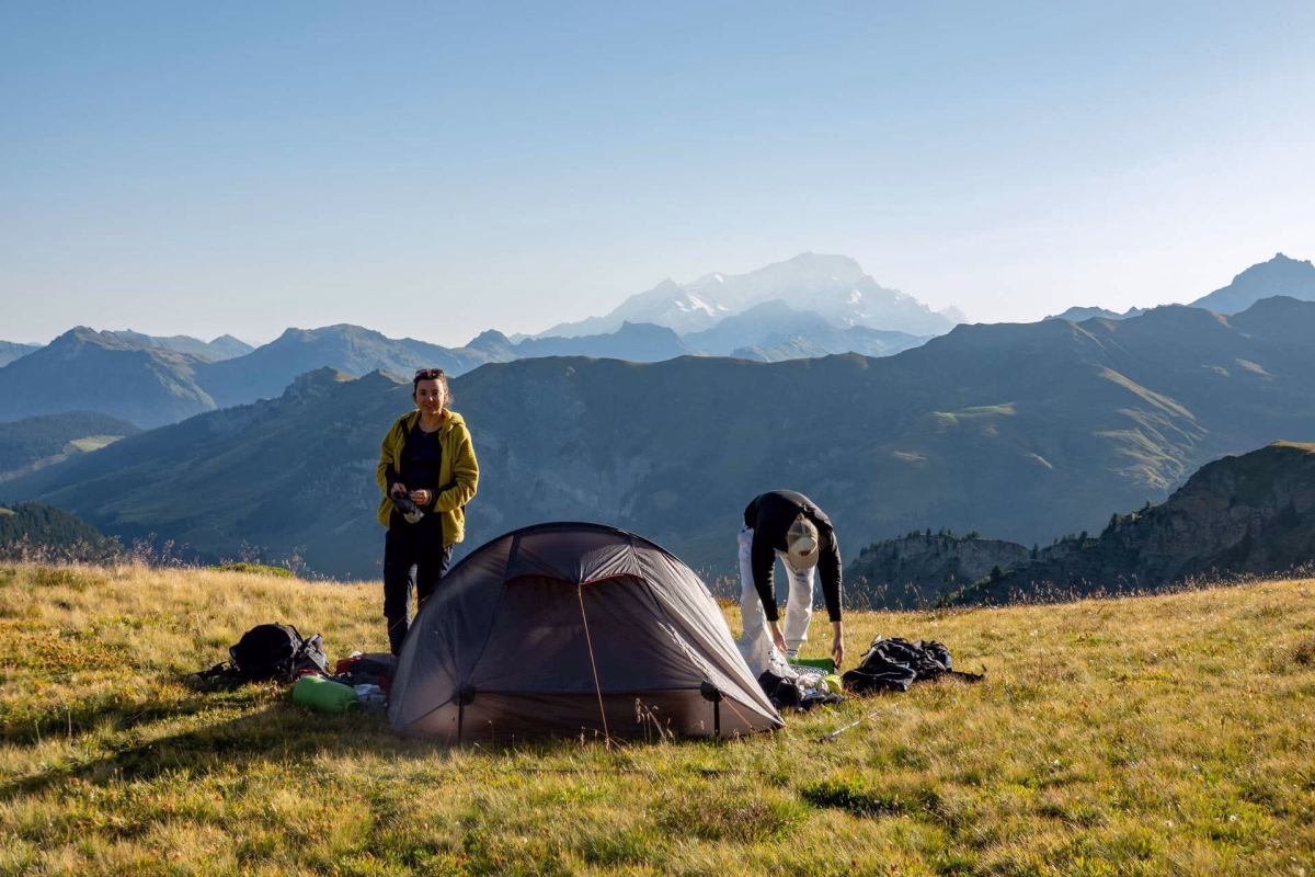 Formation au bivouac en montagne, dans le massif du Beaufortain