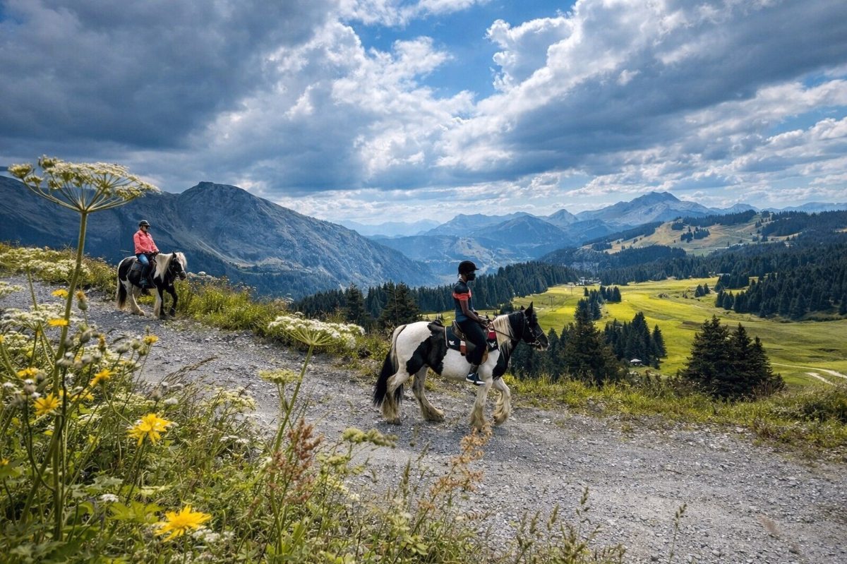 Voyage à cheval - Randonnée à cheval dans les Alpes avec bivouac sous les sommets