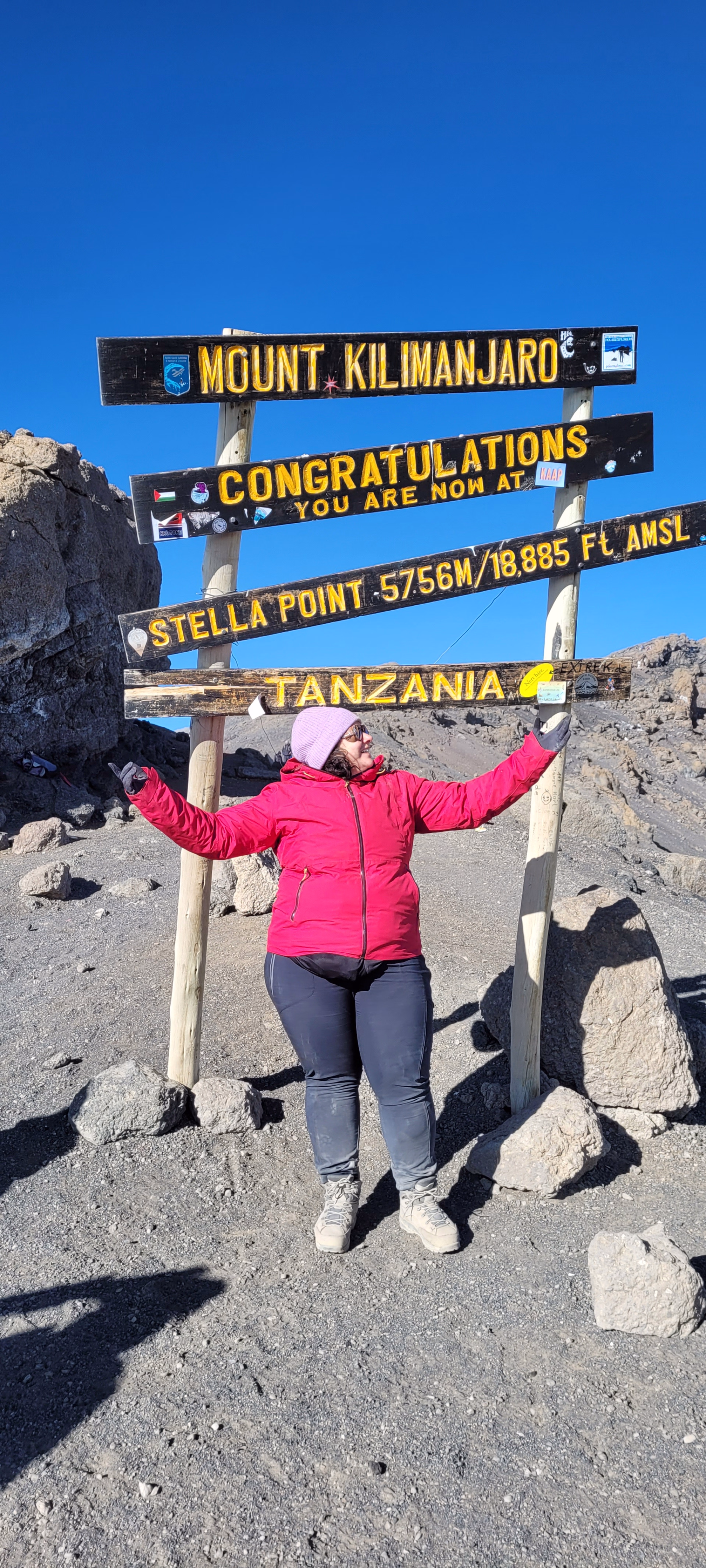 Arrivé en haut du kilimandjaro