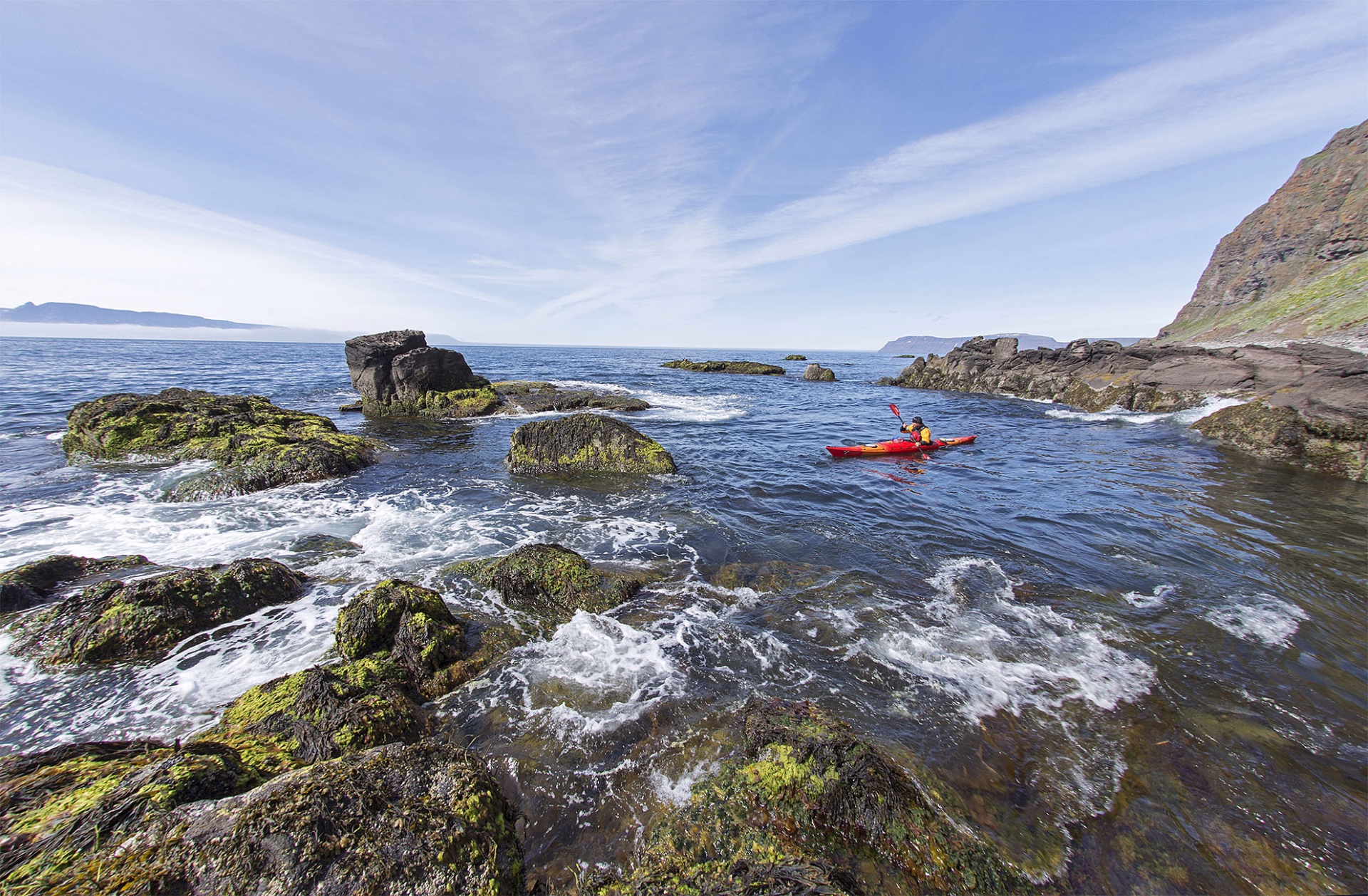 Pagayer en pleine nature en Kayak de mer à Hornstrandir