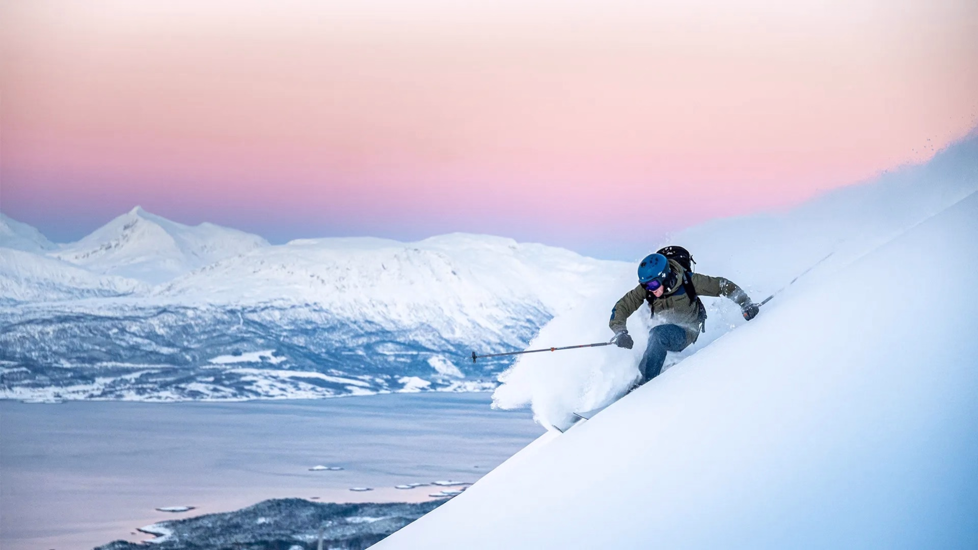 Ski freeride et aurores boréales à Narvik