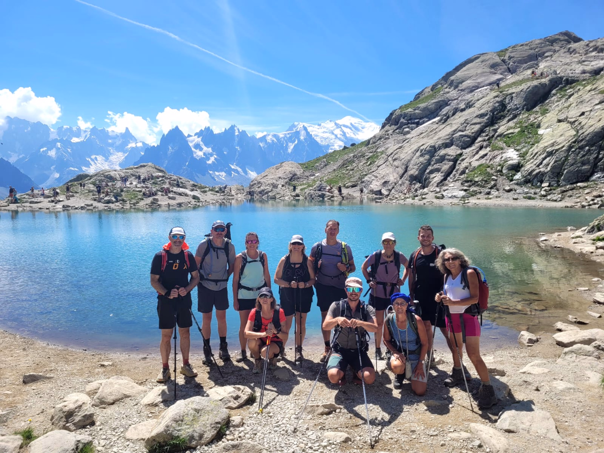 Photo groupe pendant le tour du mont blanc