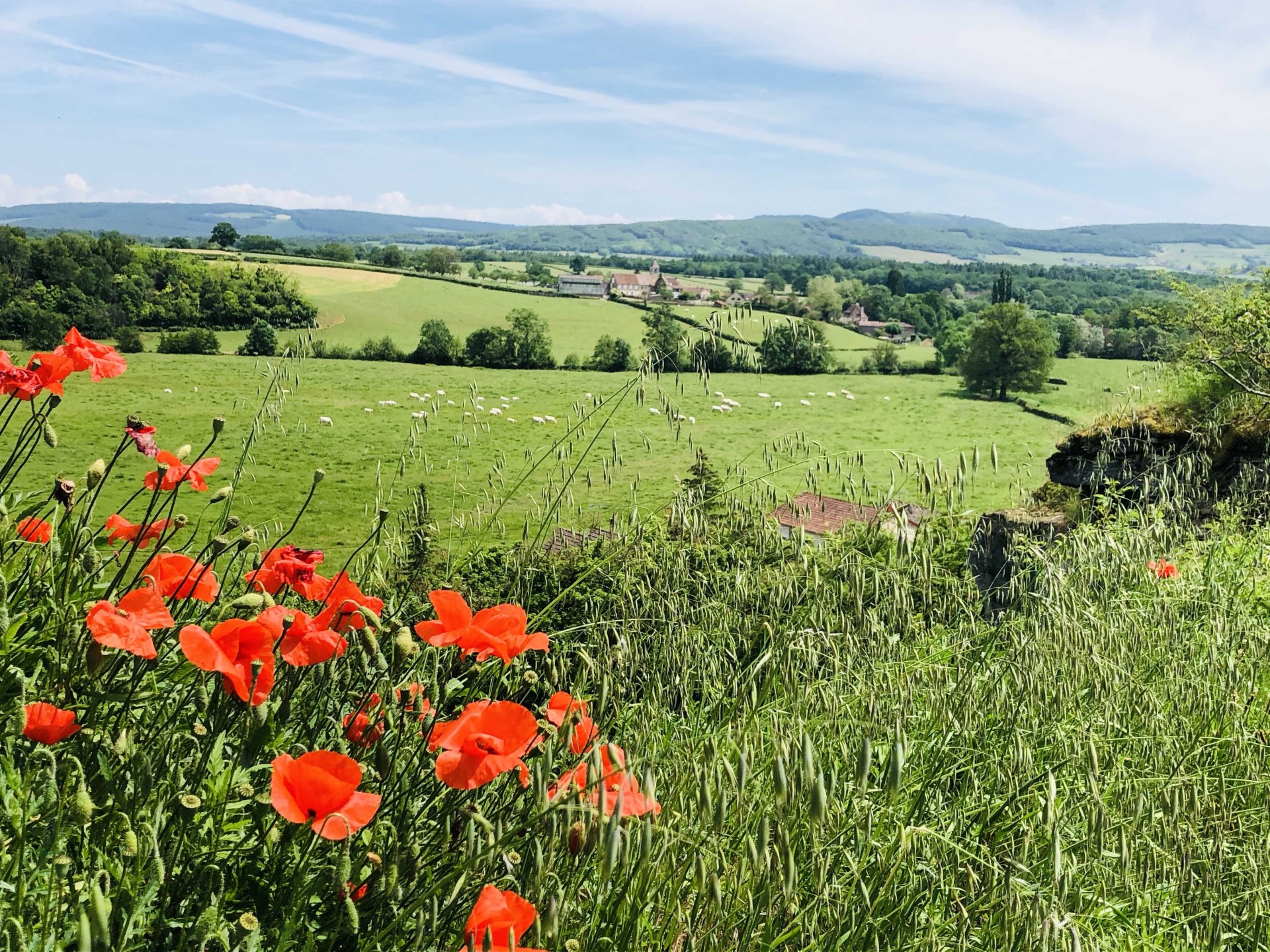 Panoramique vue en Bourgogne Sud