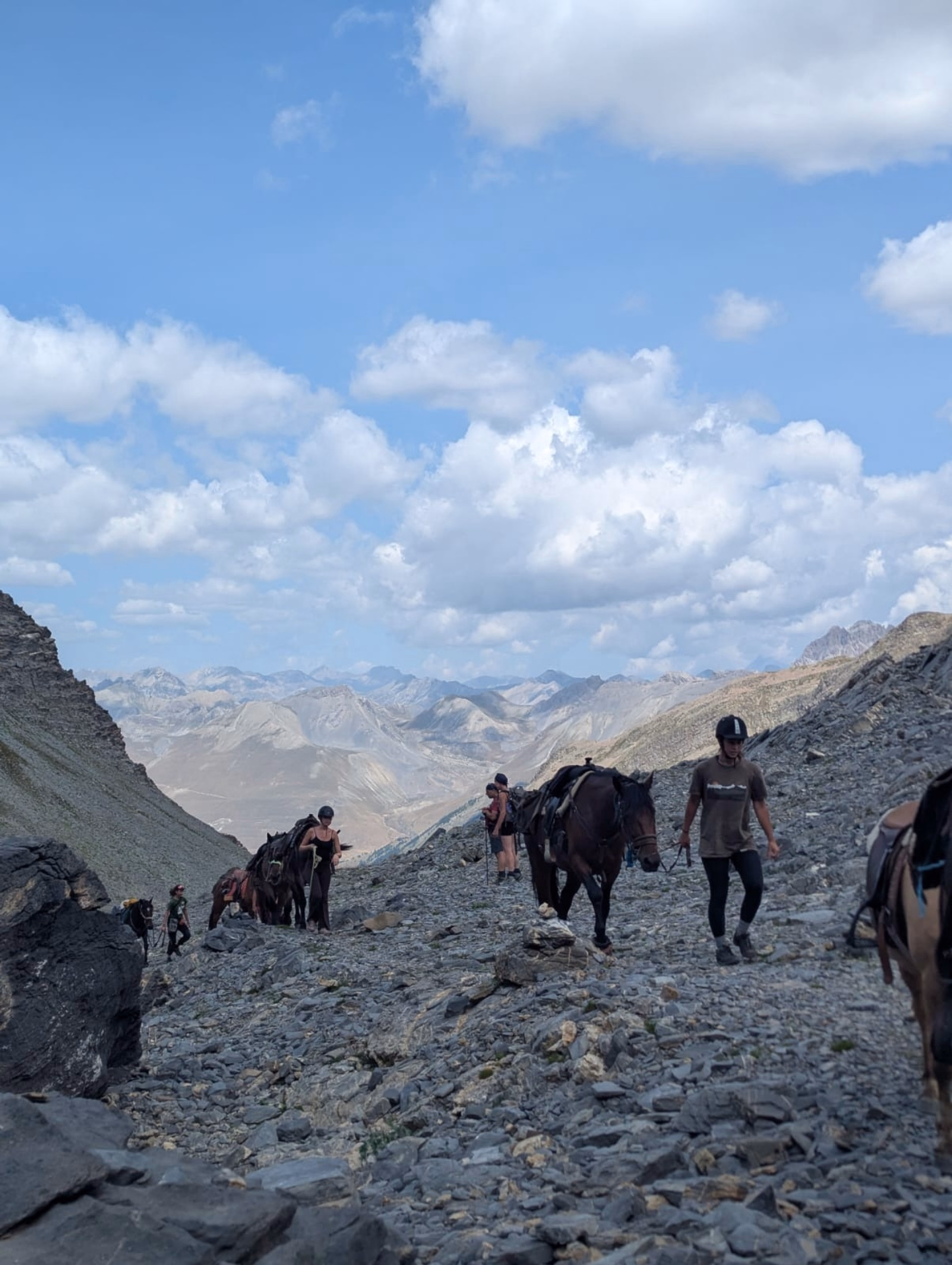 Randonnée équestre et bivouac dans les Alpes, entre France et Italie
