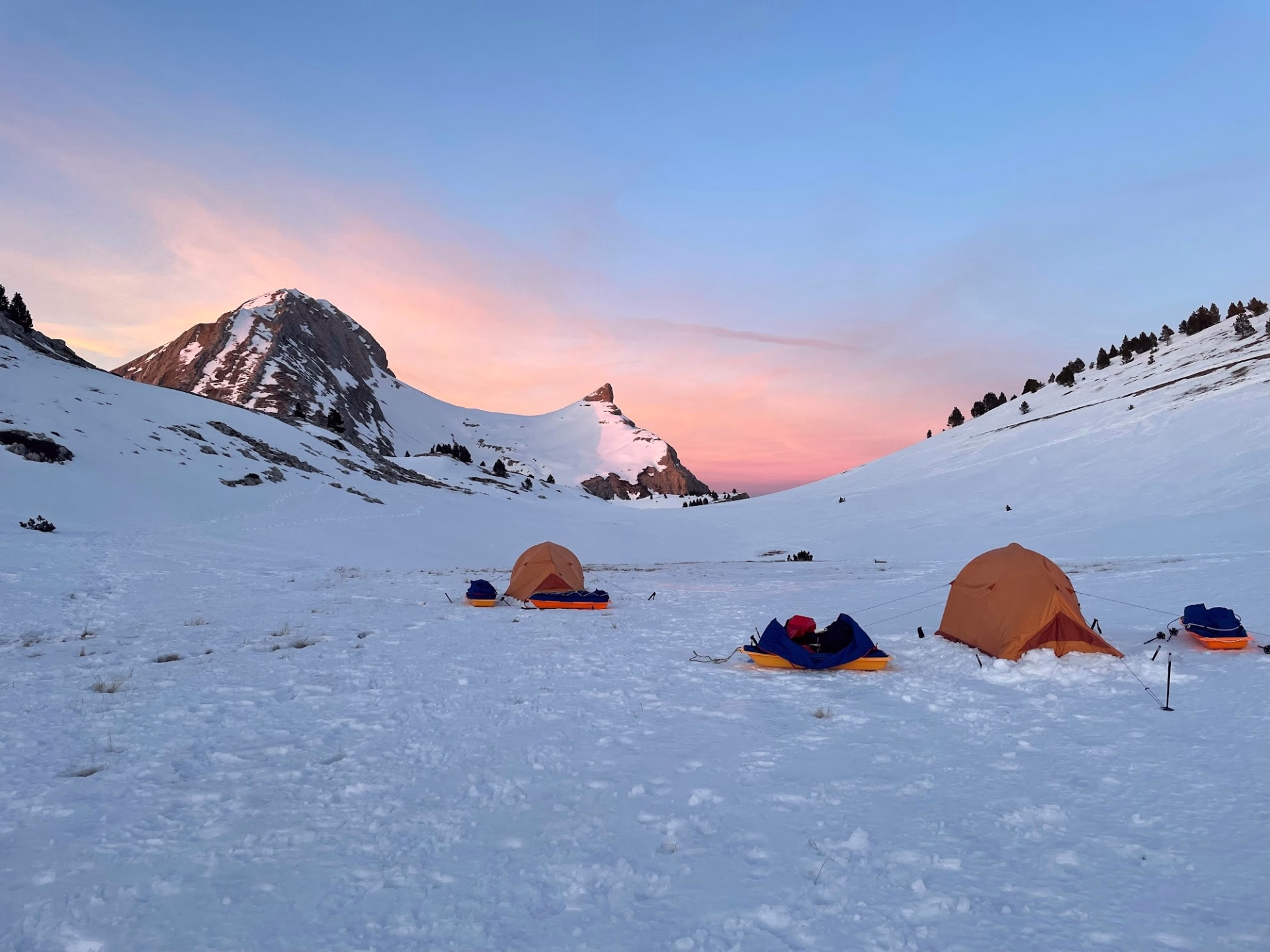 Raquettes, pulka et bivouac dans le Vercors