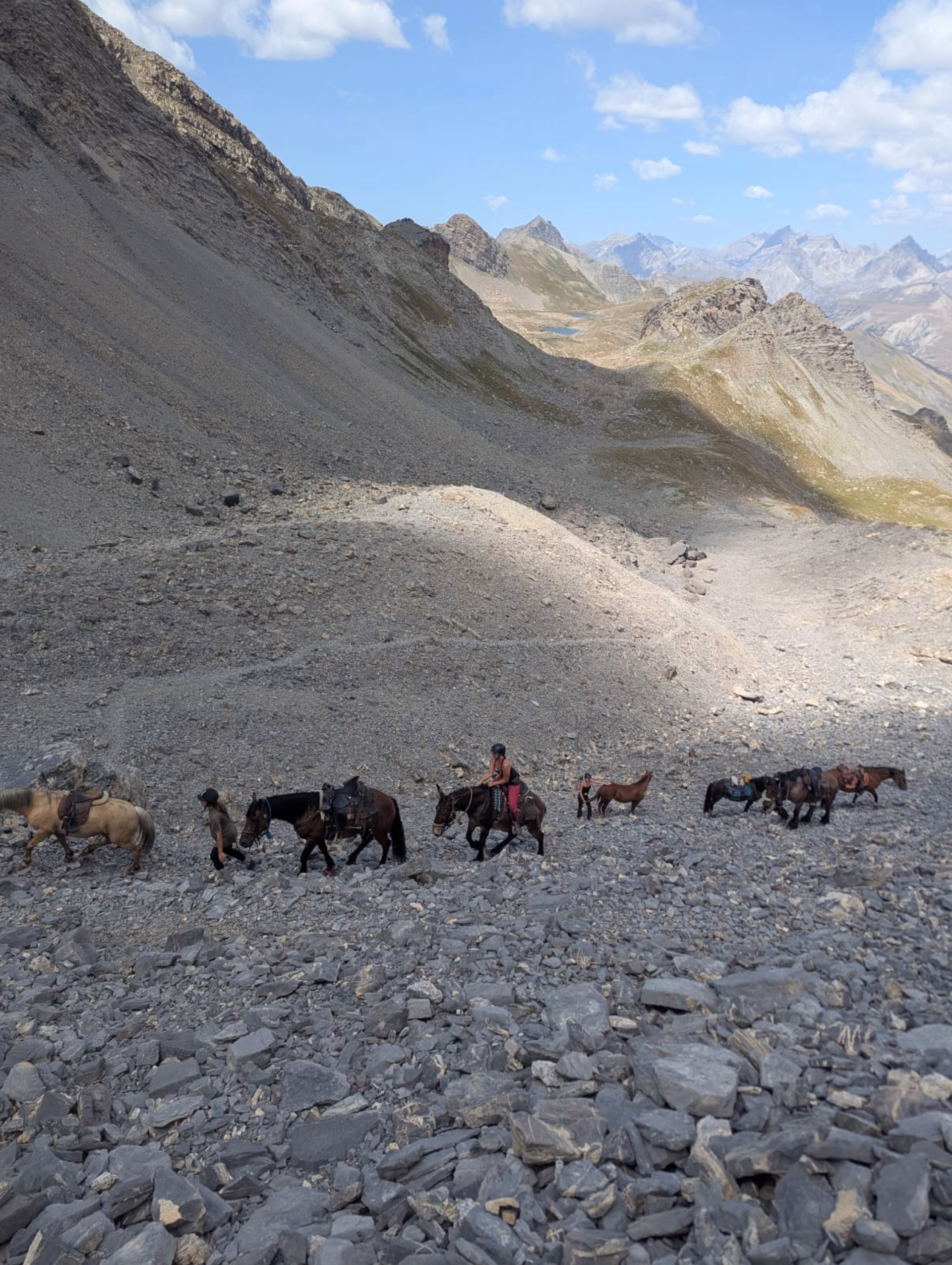 Randonnée équestre et bivouac dans les Alpes, entre France et Italie