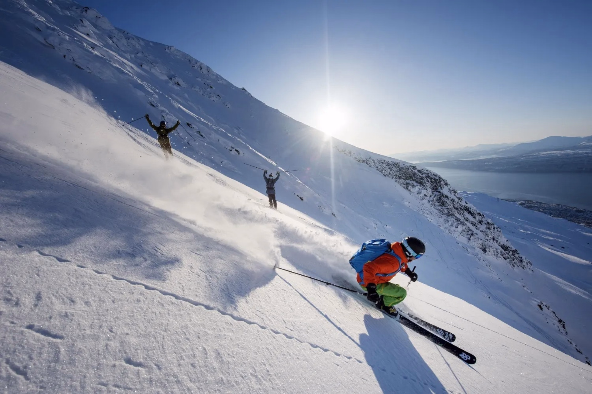 Ski freeride et aurores boréales à Narvik
