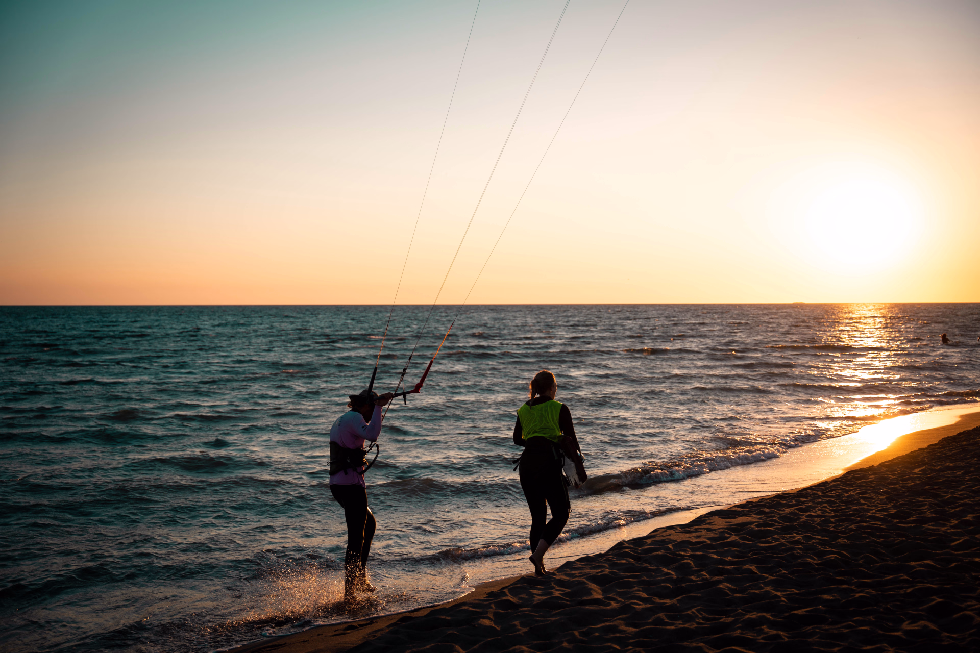 Kitesurf et progression technique sur la grande plage d'Ulcinj