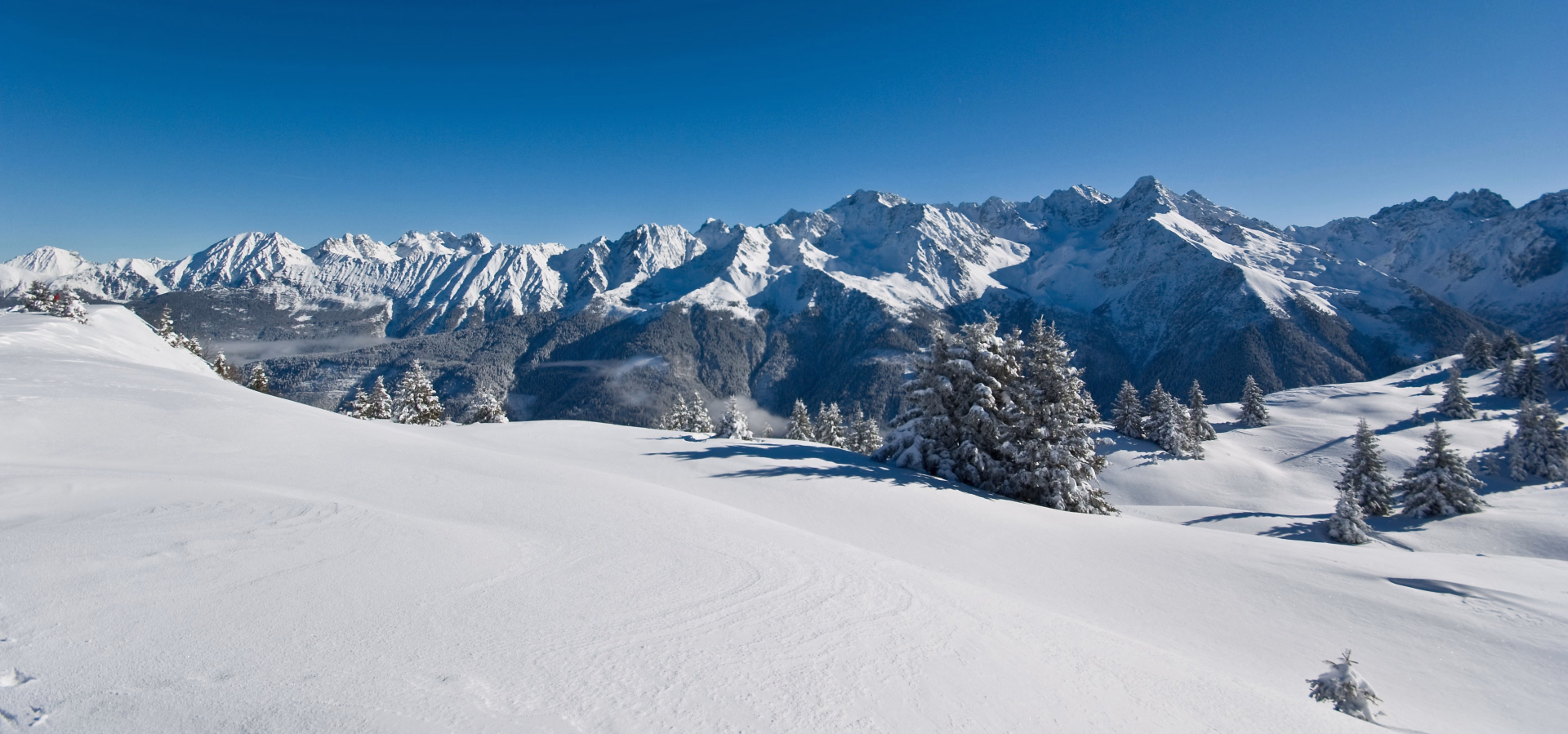 Raquettes à neige au cœur du Massif de Bellebonne, face au Mont Blanc