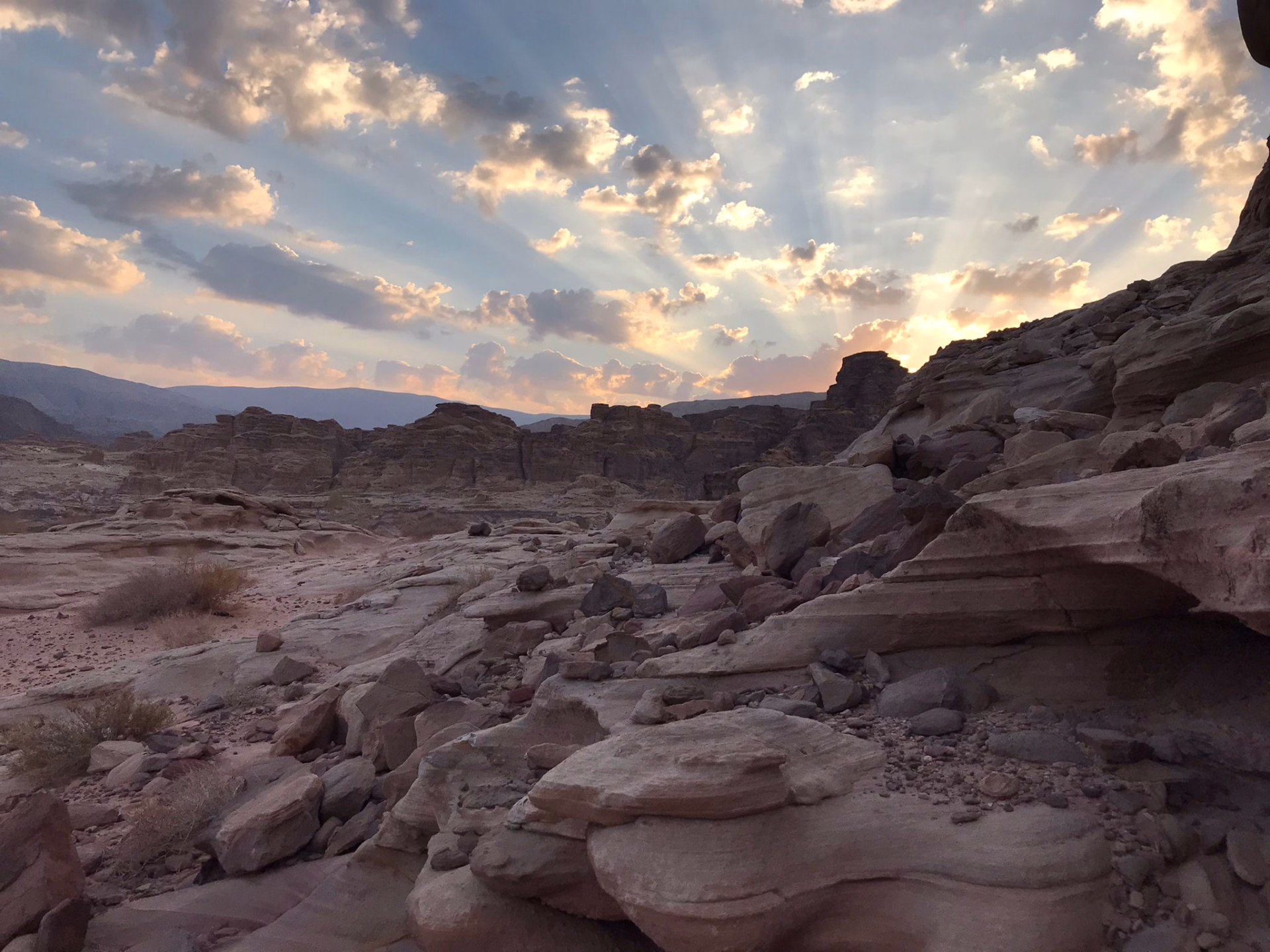 Paysage pendant une randonnée en Jordanie