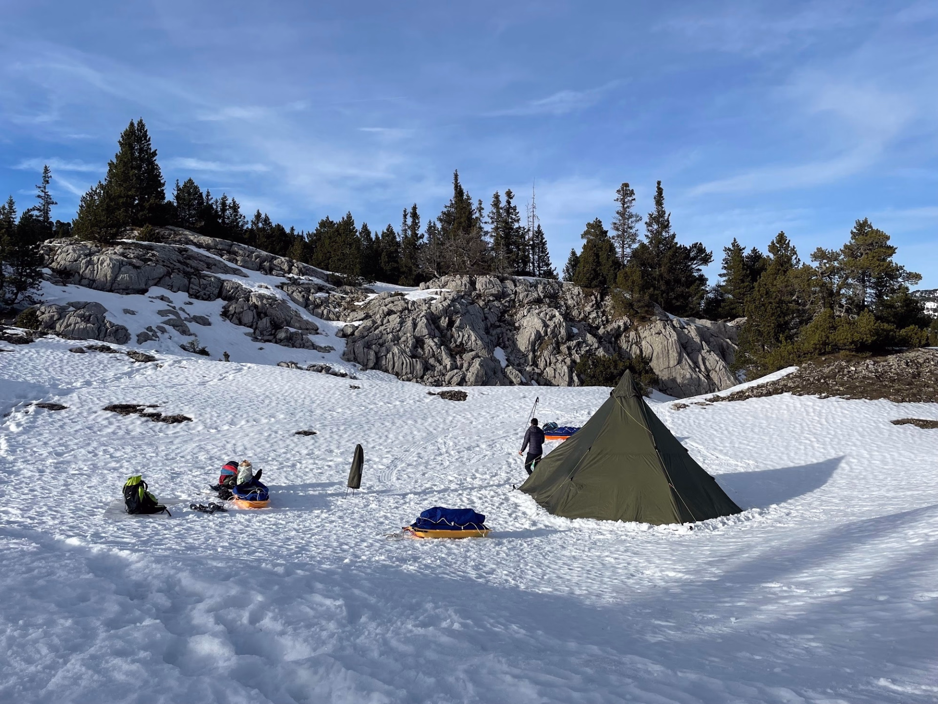 Raquettes, pulka et bivouac dans le Vercors