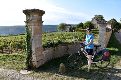 Cycliste en bourgogne sud