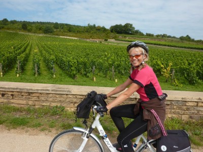 Cycliste vigne bourgogne sud