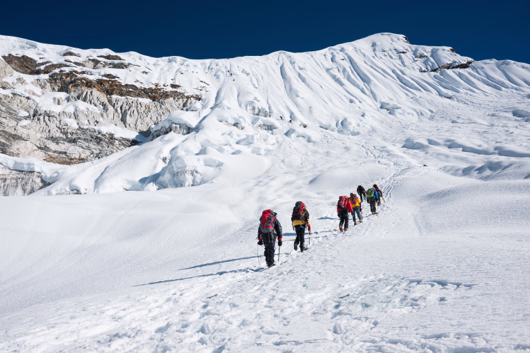 Alpinistes sur l'Island Peak